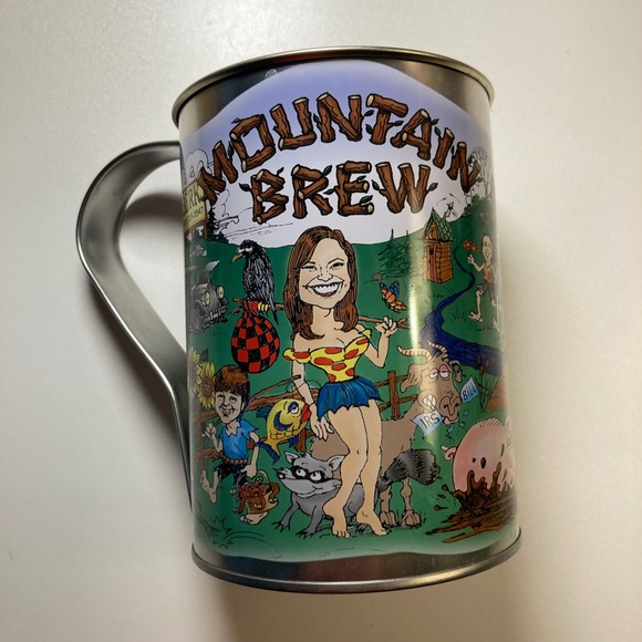 Berk Mountain Brewery Hillbilly Tin Cup Moonshine Arkansas Beer Graphics Vintage - Picture 2 of 6